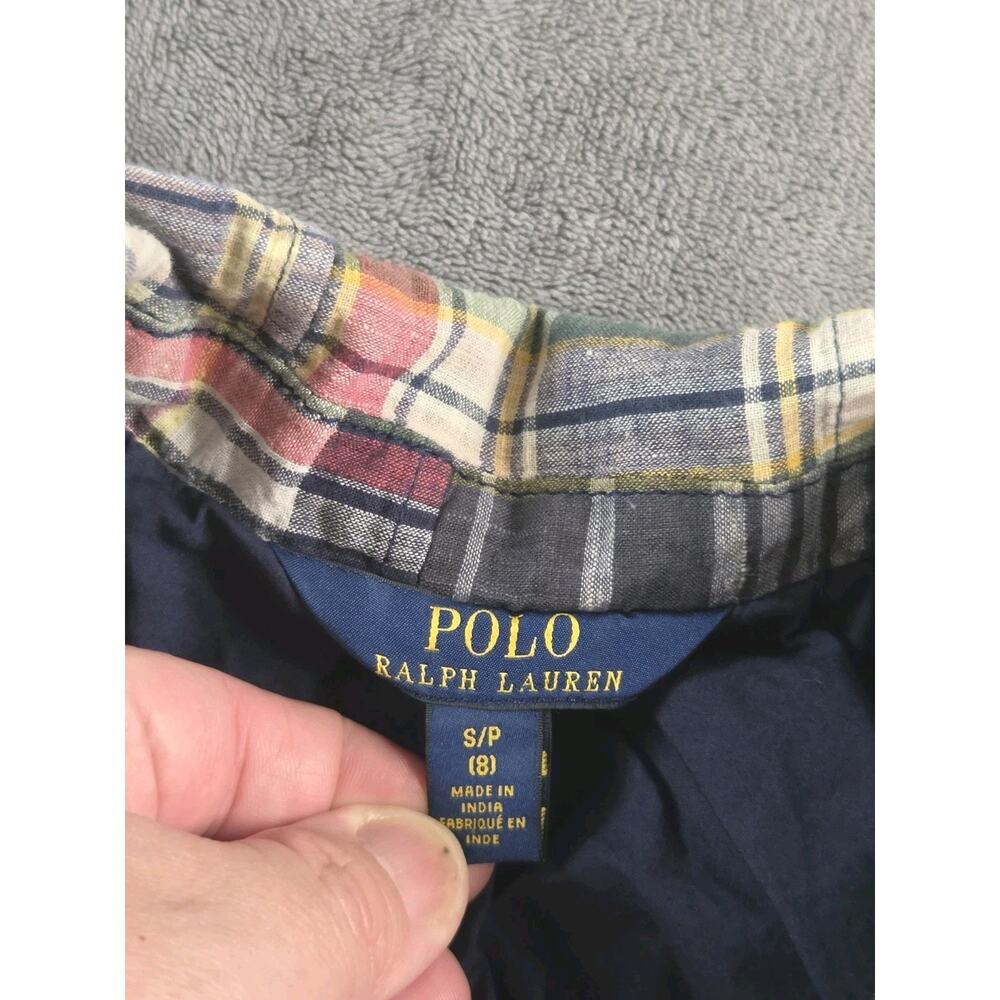 Polo Ralph Lauren Patchwork Blazer Boys Size S (8) Madras Preppy Multicolor C37 - Picture 5 of 10